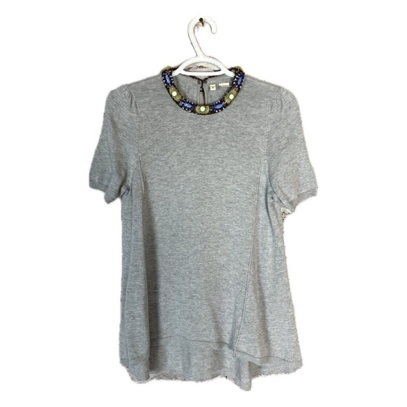 Anthropologie Moth Jeweled/Beaded Neckline Sweater - Picture 4 of 16